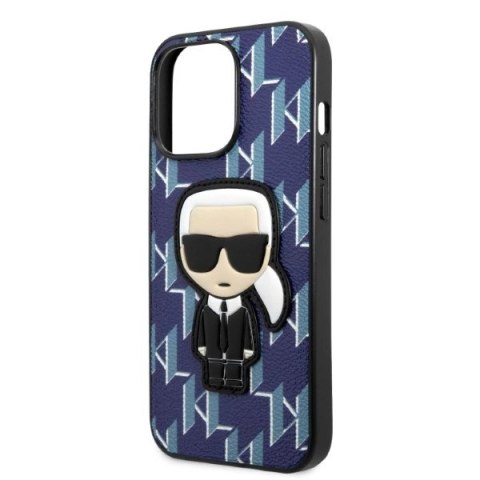 Etui Karl Lagerfeld Monogram Ikonik Patch na iPhone 13 Pro Max - niebieskie Etui Karl Lagerfeld Monogram Ikonik Patch na iPhone 13 Pro Max - niebieskie