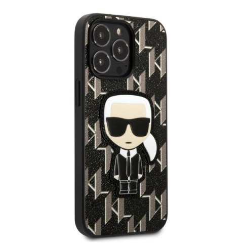 Etui Karl Lagerfeld Monogram Ikonik Patch na iPhone 13 Pro / iPhone 13 - czarne Etui Karl Lagerfeld Monogram Ikonik Patch na iPhone 13 Pro / iPhone 13 - czarne