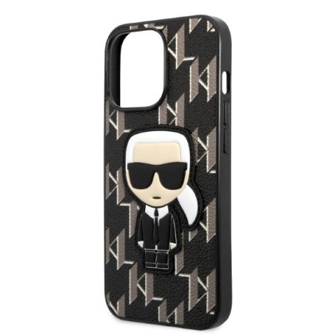 Etui Karl Lagerfeld Monogram Ikonik Patch na iPhone 13 Pro / iPhone 13 - czarne Etui Karl Lagerfeld Monogram Ikonik Patch na iPhone 13 Pro / iPhone 13 - czarne