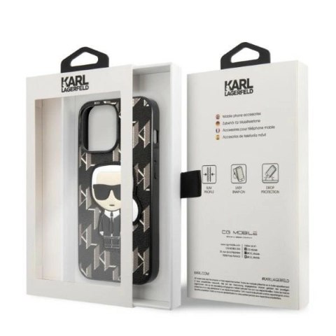 Etui Karl Lagerfeld Monogram Ikonik Patch na iPhone 13 Pro / iPhone 13 - czarne Etui Karl Lagerfeld Monogram Ikonik Patch na iPhone 13 Pro / iPhone 13 - czarne