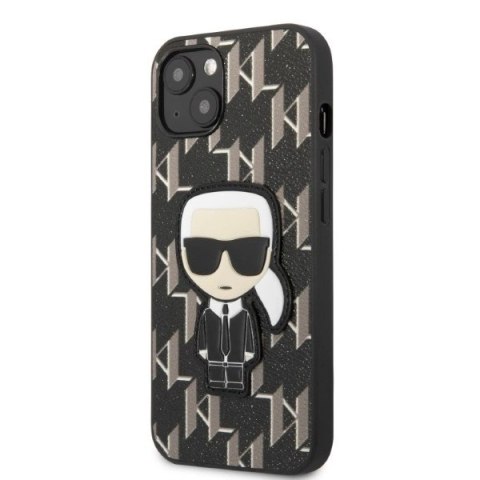 Etui Karl Lagerfeld Monogram Ikonik Patch na iPhone 13 mini - czarne Etui Karl Lagerfeld Monogram Ikonik Patch na iPhone 13 mini - czarne