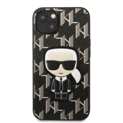 Etui Karl Lagerfeld Monogram Ikonik Patch na iPhone 13 mini - czarne Etui Karl Lagerfeld Monogram Ikonik Patch na iPhone 13 mini - czarne