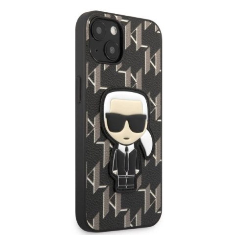 Etui Karl Lagerfeld Monogram Ikonik Patch na iPhone 13 mini - czarne Etui Karl Lagerfeld Monogram Ikonik Patch na iPhone 13 mini - czarne