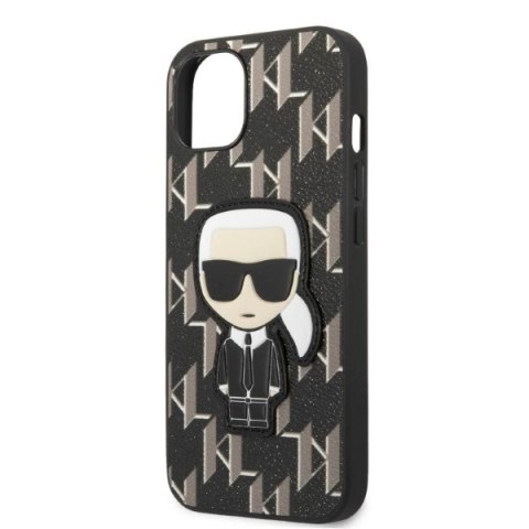 Etui Karl Lagerfeld Monogram Ikonik Patch na iPhone 13 mini - czarne Etui Karl Lagerfeld Monogram Ikonik Patch na iPhone 13 mini - czarne