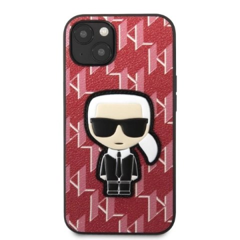 Etui Karl Lagerfeld Monogram Ikonik Patch na iPhone 13 mini - czerwone Etui Karl Lagerfeld Monogram Ikonik Patch na iPhone 13 mini - czerwone
