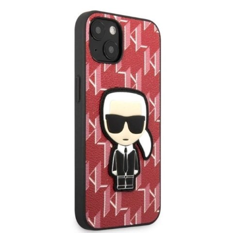 Etui Karl Lagerfeld Monogram Ikonik Patch na iPhone 13 mini - czerwone Etui Karl Lagerfeld Monogram Ikonik Patch na iPhone 13 mini - czerwone