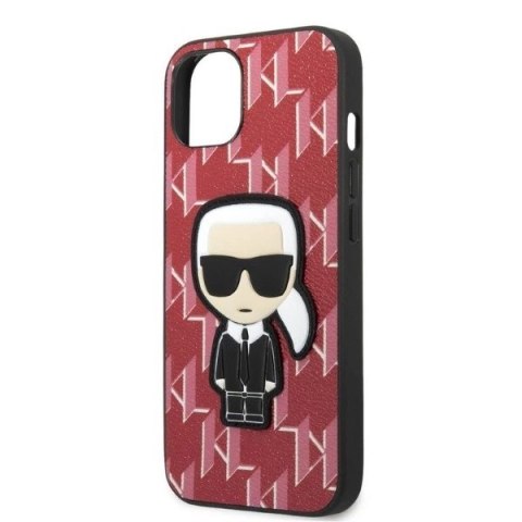 Etui Karl Lagerfeld Monogram Ikonik Patch na iPhone 13 mini - czerwone Etui Karl Lagerfeld Monogram Ikonik Patch na iPhone 13 mini - czerwone