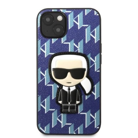Etui Karl Lagerfeld Monogram Ikonik Patch na iPhone 13 mini - niebieskie Etui Karl Lagerfeld Monogram Ikonik Patch na iPhone 13 mini - niebieskie