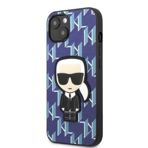 Etui Karl Lagerfeld Monogram Ikonik Patch na iPhone 13 - niebieskie Etui Karl Lagerfeld Monogram Ikonik Patch na iPhone 13 - niebieskie