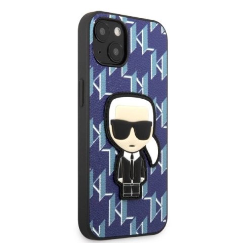 Etui Karl Lagerfeld Monogram Ikonik Patch na iPhone 13 - niebieskie Etui Karl Lagerfeld Monogram Ikonik Patch na iPhone 13 - niebieskie
