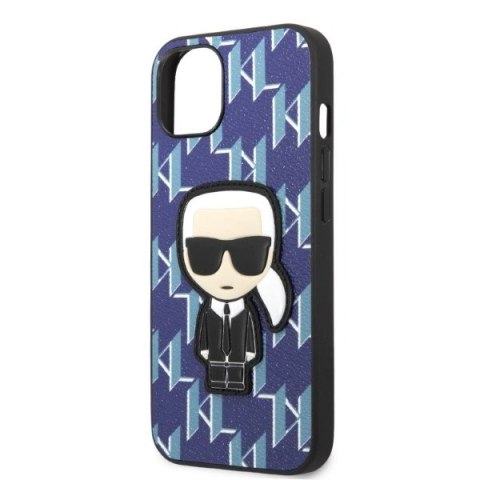 Etui Karl Lagerfeld Monogram Ikonik Patch na iPhone 13 - niebieskie Etui Karl Lagerfeld Monogram Ikonik Patch na iPhone 13 - niebieskie