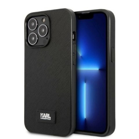 Etui Karl Lagerfeld Saffiano Plaque na iPhone 13 Pro Max - czarne Etui Karl Lagerfeld Saffiano Plaque na iPhone 13 Pro Max - czarne