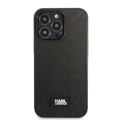 Etui Karl Lagerfeld Saffiano Plaque na iPhone 13 Pro Max - czarne Etui Karl Lagerfeld Saffiano Plaque na iPhone 13 Pro Max - czarne