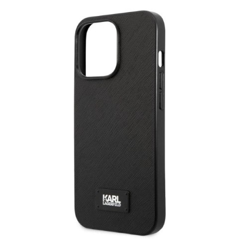 Etui Karl Lagerfeld Saffiano Plaque na iPhone 13 Pro / iPhone 13 - czarne Etui Karl Lagerfeld Saffiano Plaque na iPhone 13 Pro / iPhone 13 - czarne