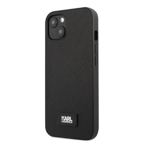 Etui Karl Lagerfeld Saffiano Plaque na iPhone 13 - czarne Etui Karl Lagerfeld Saffiano Plaque na iPhone 13 - czarne