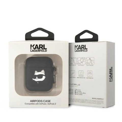 Etui Karl Lagerfeld Silicone Choupette Head 3D na AirPods 1/2 - czarne Etui Karl Lagerfeld Silicone Choupette Head 3D na AirPods 1/2 - czarne