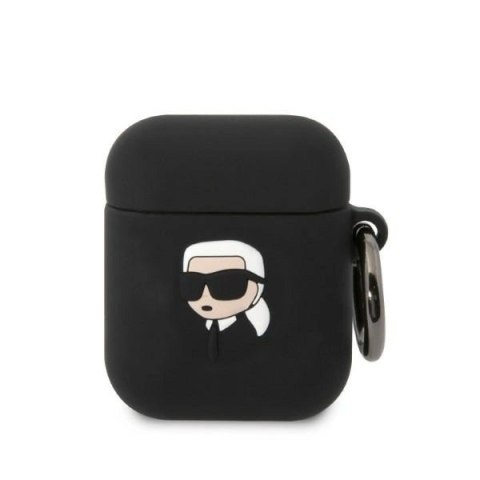 Etui Karl Lagerfeld Silicone Karl Head 3D na AirPods 1/2 - czarne Etui Karl Lagerfeld Silicone Karl Head 3D na AirPods 1/2 - czarne