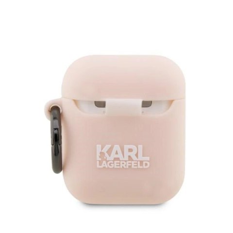 Etui Karl Lagerfeld Silicone Karl Head 3D na AirPods 1/2 - różowe Etui Karl Lagerfeld Silicone Karl Head 3D na AirPods 1/2 - różowe