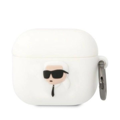 Etui Karl Lagerfeld Silicone Karl Head 3D na AirPods 3 - białe Etui Karl Lagerfeld Silicone Karl Head 3D na AirPods 3 - białe