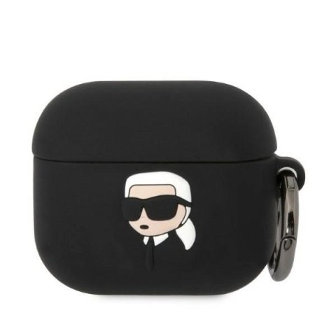 Etui Karl Lagerfeld Silicone Karl Head 3D na AirPods 3 - czarne Etui Karl Lagerfeld Silicone Karl Head 3D na AirPods 3 - czarne