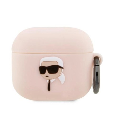 Etui Karl Lagerfeld Silicone Karl Head 3D na AirPods 3 - różowe Etui Karl Lagerfeld Silicone Karl Head 3D na AirPods 3 - różowe