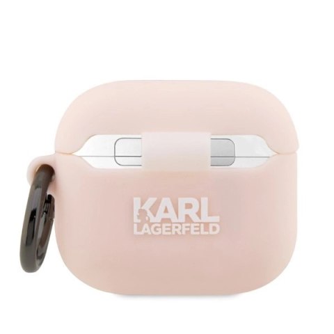 Etui Karl Lagerfeld Silicone Karl Head 3D na AirPods 3 - różowe Etui Karl Lagerfeld Silicone Karl Head 3D na AirPods 3 - różowe