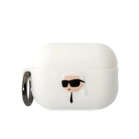 Etui Karl Lagerfeld Silicone Karl Head 3D na AirPods Pro 2 - białe Etui Karl Lagerfeld Silicone Karl Head 3D na AirPods Pro 2 - białe