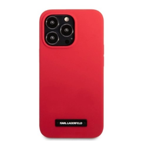 Etui Karl Lagerfeld Silicone Plaque na iPhone 13 Pro / iPhone 13 - czerwone Etui Karl Lagerfeld Silicone Plaque na iPhone 13 Pro / iPhone 13 - czerwone