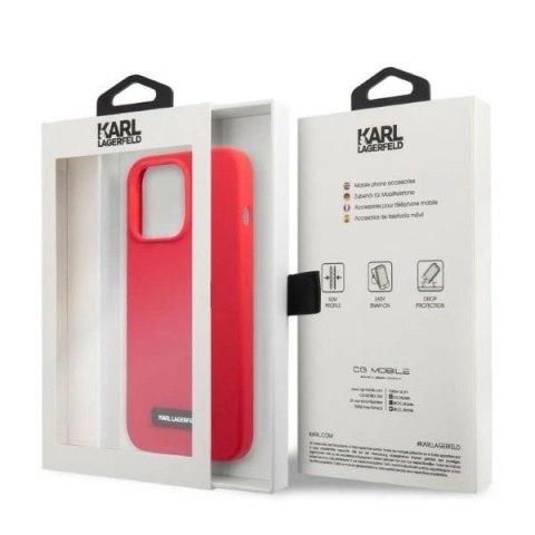 Etui Karl Lagerfeld Silicone Plaque na iPhone 13 Pro / iPhone 13 - czerwone Etui Karl Lagerfeld Silicone Plaque na iPhone 13 Pro / iPhone 13 - czerwone