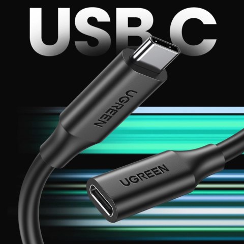 Kabel Ugreen 10387 USB-C - USB-C PD QC 4K 60Hz 100W 5A 10Gb/s 1m - czarny Kabel Ugreen 10387 USB-C - USB-C PD QC 4K 60Hz 100W 5A 10Gb/s 1m - czarny
