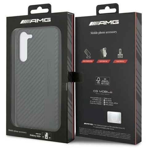 Etui AMG Carbon Stripe&Embossed na Samsung Galaxy S23+ - czarne Etui AMG Carbon Stripe&Embossed na Samsung Galaxy S23+ - czarne