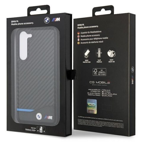 Etui BMW Leather Carbon na Samsung Galaxy S23+ - czarne Etui BMW Leather Carbon na Samsung Galaxy S23+ - czarne