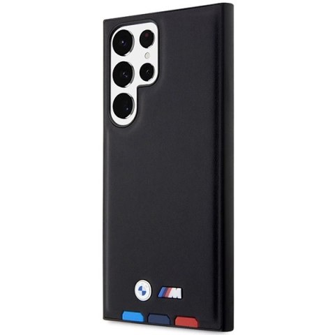 Etui BMW Leather Stamp Tricolor na Samsung Galaxy S23 Ultra - czarne Etui BMW Leather Stamp Tricolor na Samsung Galaxy S23 Ultra - czarne
