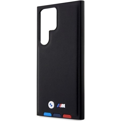 Etui BMW Leather Stamp Tricolor na Samsung Galaxy S23 Ultra - czarne Etui BMW Leather Stamp Tricolor na Samsung Galaxy S23 Ultra - czarne
