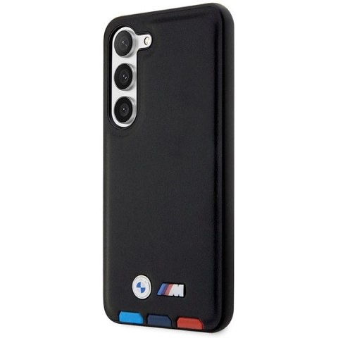 Etui BMW Leather Stamp Tricolor na Samsung Galaxy S23+ - czarne Etui BMW Leather Stamp Tricolor na Samsung Galaxy S23+ - czarne