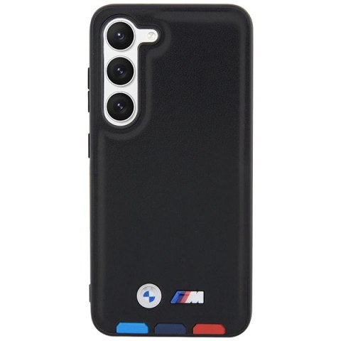 Etui BMW Leather Stamp Tricolor na Samsung Galaxy S23+ - czarne Etui BMW Leather Stamp Tricolor na Samsung Galaxy S23+ - czarne