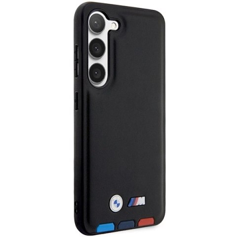 Etui BMW Leather Stamp Tricolor na Samsung Galaxy S23+ - czarne Etui BMW Leather Stamp Tricolor na Samsung Galaxy S23+ - czarne