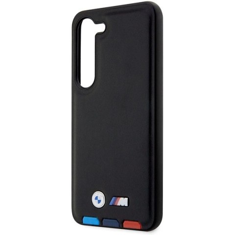 Etui BMW Leather Stamp Tricolor na Samsung Galaxy S23+ - czarne Etui BMW Leather Stamp Tricolor na Samsung Galaxy S23+ - czarne