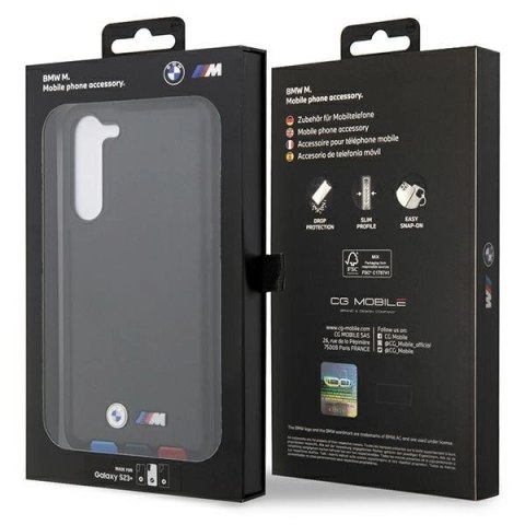 Etui BMW Leather Stamp Tricolor na Samsung Galaxy S23+ - czarne Etui BMW Leather Stamp Tricolor na Samsung Galaxy S23+ - czarne