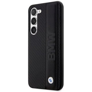 Etui BMW Leather Textured & Stripe na Samsung Galaxy S23+ - czarne