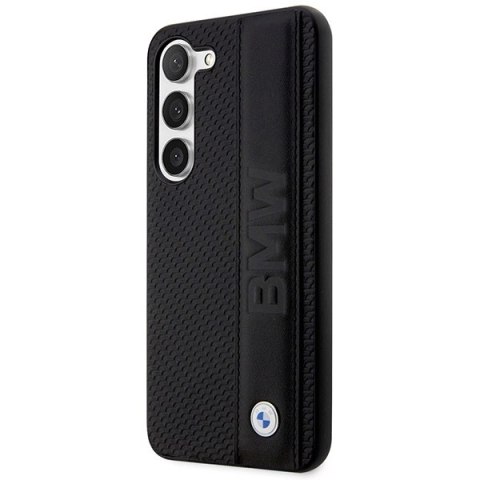 Etui BMW Leather Textured & Stripe na Samsung Galaxy S23+ - czarne Etui BMW Leather Textured & Stripe na Samsung Galaxy S23+ - czarne