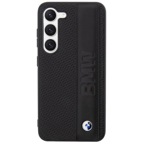 Etui BMW Leather Textured & Stripe na Samsung Galaxy S23+ - czarne Etui BMW Leather Textured & Stripe na Samsung Galaxy S23+ - czarne