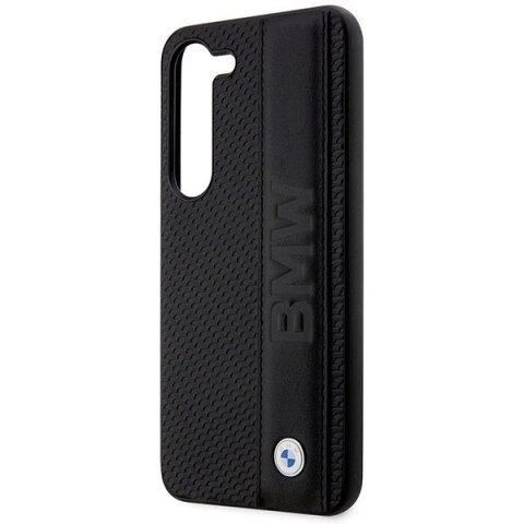 Etui BMW Leather Textured & Stripe na Samsung Galaxy S23+ - czarne Etui BMW Leather Textured & Stripe na Samsung Galaxy S23+ - czarne