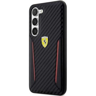 Etui Ferrari Carbon Contrast Edges na Samsung Galaxy S23+ - czarne