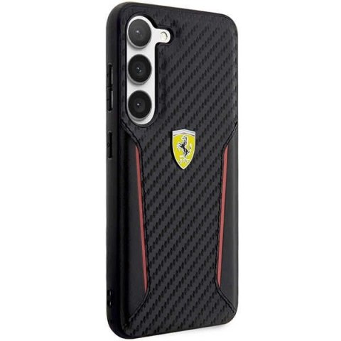 Etui Ferrari Carbon Contrast Edges na Samsung Galaxy S23+ - czarne Etui Ferrari Carbon Contrast Edges na Samsung Galaxy S23+ - czarne