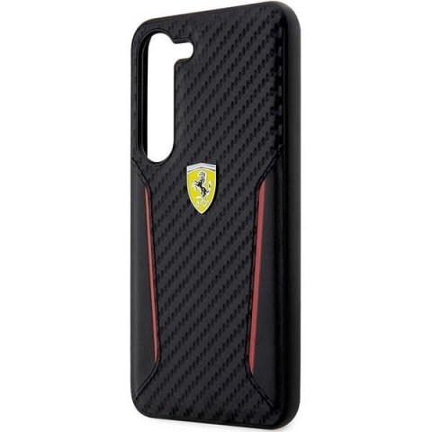 Etui Ferrari Carbon Contrast Edges na Samsung Galaxy S23+ - czarne Etui Ferrari Carbon Contrast Edges na Samsung Galaxy S23+ - czarne