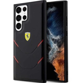 Etui Ferrari Hot Stamp Lines na Samsung Galaxy S23 Ultra - czarne