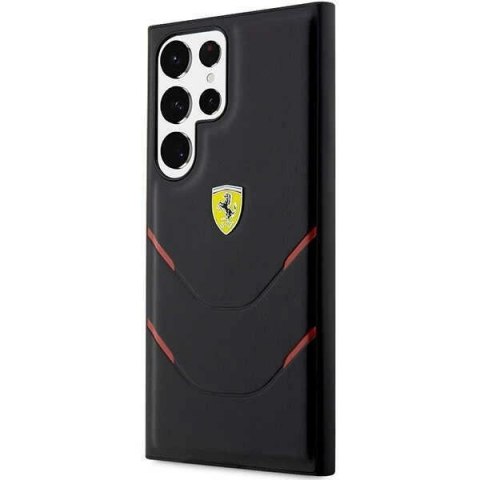 Etui Ferrari Hot Stamp Lines na Samsung Galaxy S23 Ultra - czarne