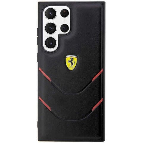 Etui Ferrari Hot Stamp Lines na Samsung Galaxy S23 Ultra - czarne