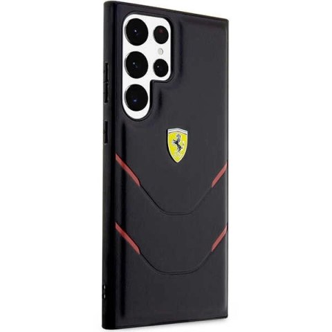 Etui Ferrari Hot Stamp Lines na Samsung Galaxy S23 Ultra - czarne